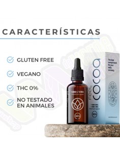 Botella y caja de aceite de CBD/CBG de Feel Cocoa para recuperación diaria. 2